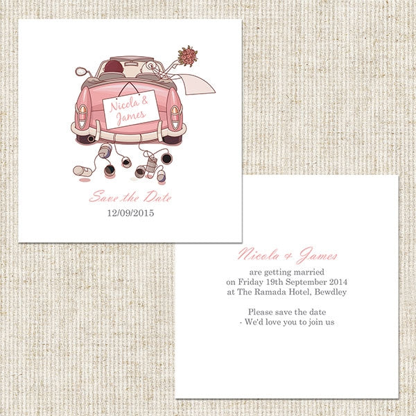 Wedding Car Save The Date Cards