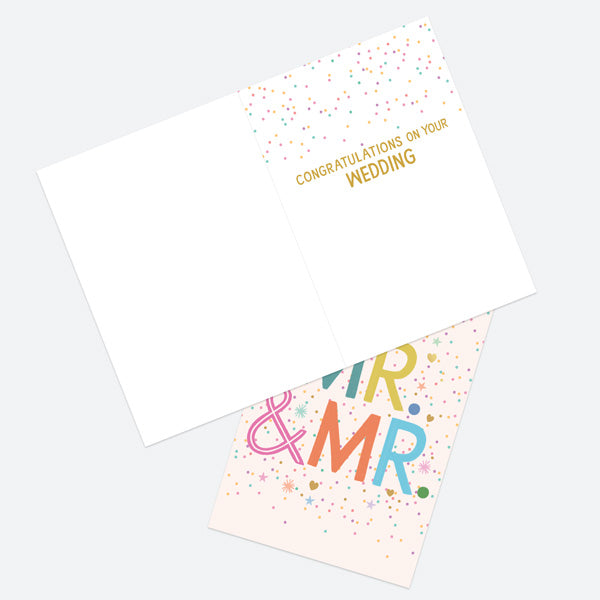 Luxury Foil Wedding Card - Bright Typography - Stars - Mr & Mr