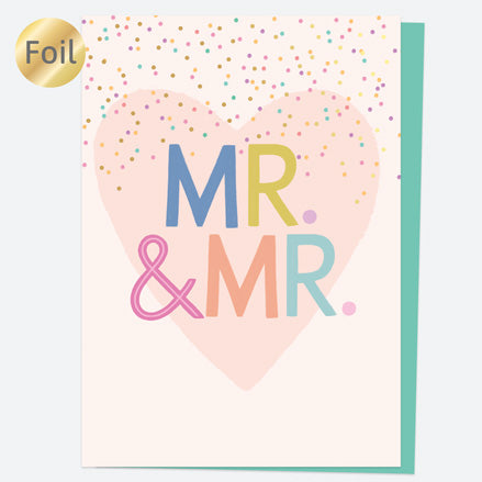 Luxury Foil Wedding Card - Confetti Heart - Mr & Mr