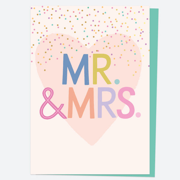 Luxury Foil Wedding Card - Confetti Heart - Mr & Mrs