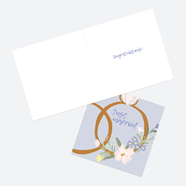 Wedding Card - Floral Entwined Rings