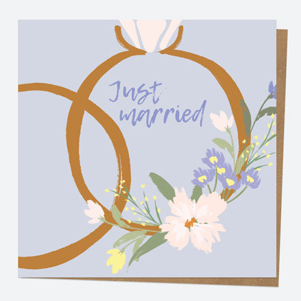 Wedding Card - Floral Entwined Rings
