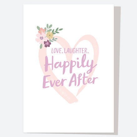 Wedding Card - Floral Lettering - Happily Ever After
