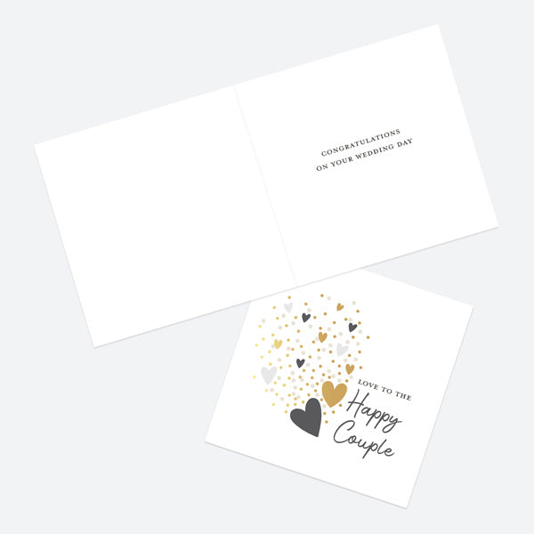 Luxury Foil Wedding Card - Foil Monochrome - Hearts
