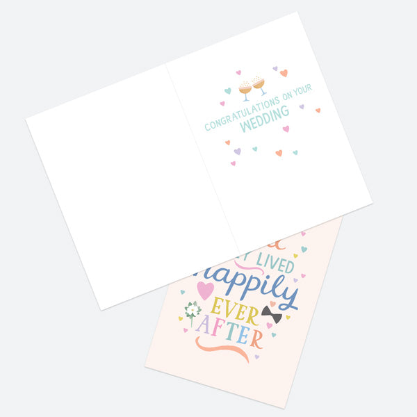 Wedding Card - Homespun Typography - Mr & Mr Happily Ever After