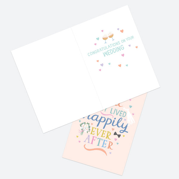 Wedding Card - Homespun Typography - Mr & Mrs Happily Ever After