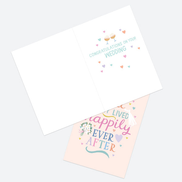 Wedding Card - Homespun Typography - Mrs & Mrs Happily Ever After