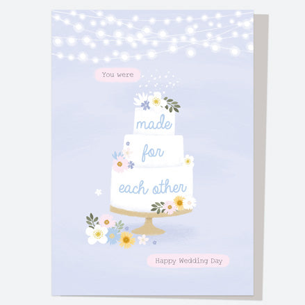 Wedding Card - Painted Wedding - Floral Cake