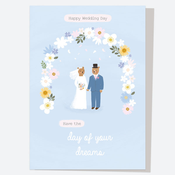 Wedding Card - Painted Wedding - Flower Arch Bears