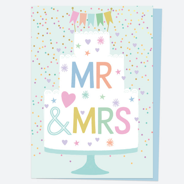 Luxury Foil Wedding Card - Tiered Cake - Mr & Mrs