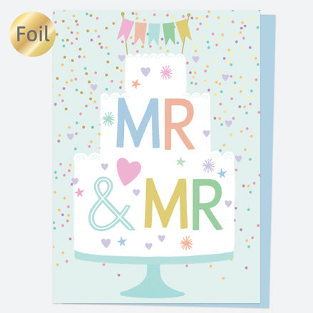 Luxury Foil Wedding Card - Tiered Cake - Mr & Mr