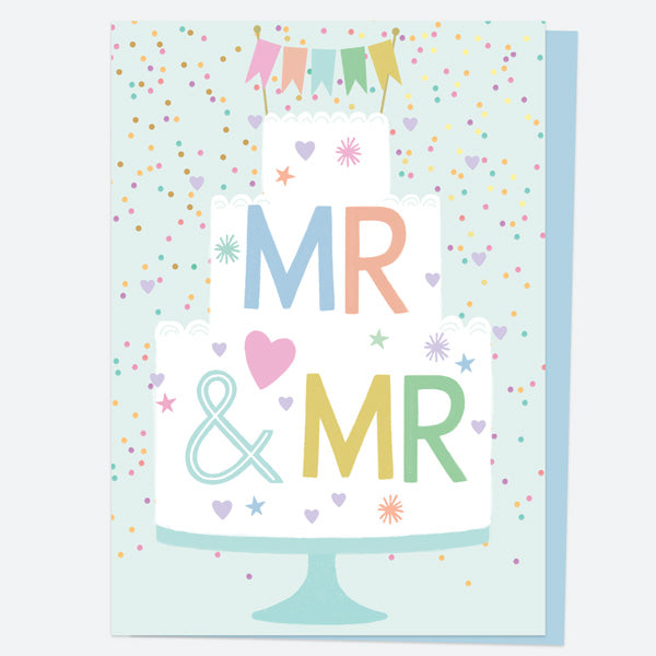 Luxury Foil Wedding Card - Tiered Cake - Mr & Mr