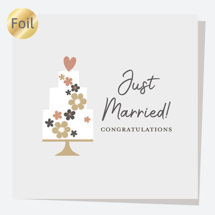 Luxury Foil Wedding Card - Foil Monochrome - Cake