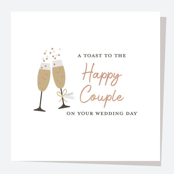 Luxury Foil Wedding Card - Foil Monochrome - Glasses