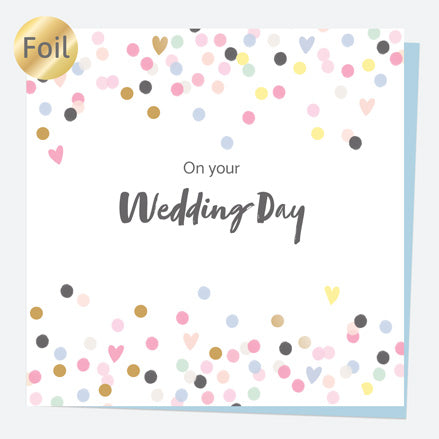 Luxury Foil Wedding Card - Wedding Foil Patterns - Confetti Border