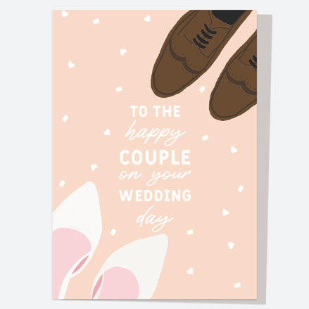 Wedding Card - Wedding Shoes - Happy Couple