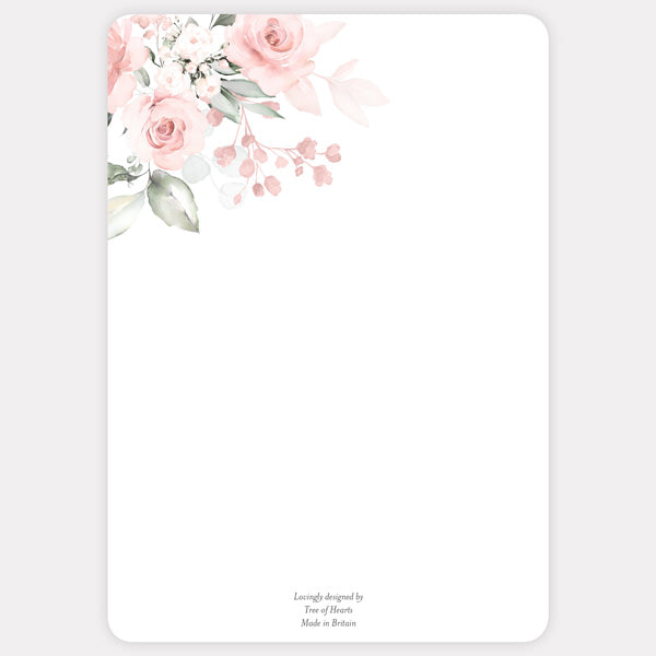 Blush Pink Flowers Wedding Invitation with Vellum Wrap