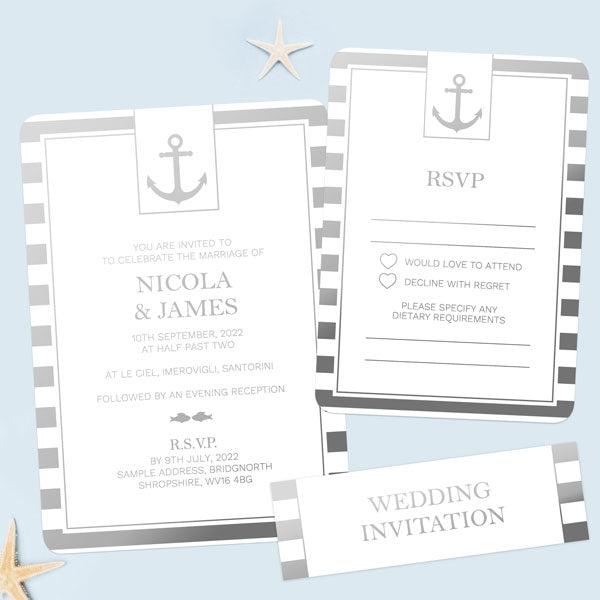 Nautical Stripes - Foil Boutique Wedding Invitations