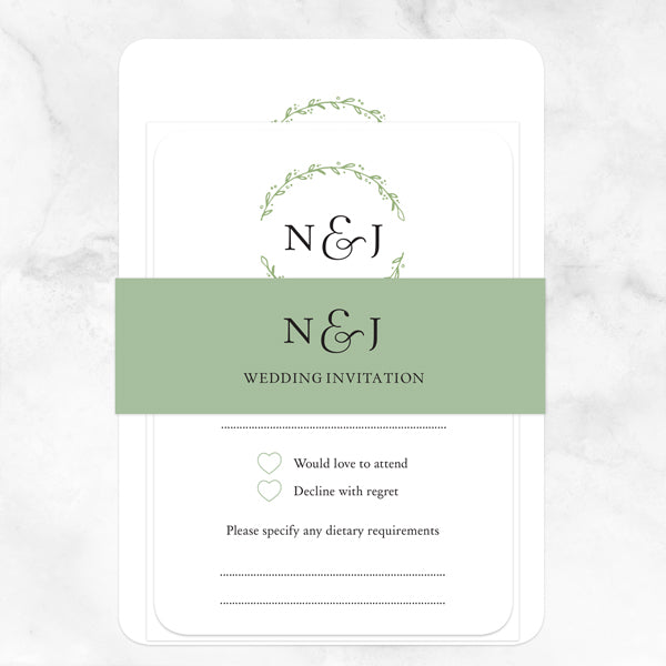 Monogram Foliage - Boutique Wedding Invitations