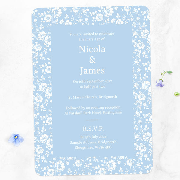 Dainty Flowers Iridescent Wedding Invitation