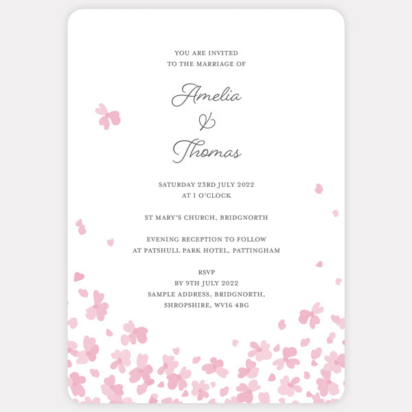 Falling Flowers - Boutique Wedding Invitation & RSVP