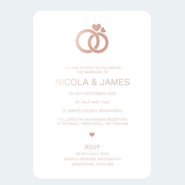 Entwined Rings - Foil Boutique Wedding Invitation & RSVP