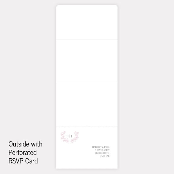 Monogram Floral Crest - Luxe Tri Fold Evening Invitation & RSVP