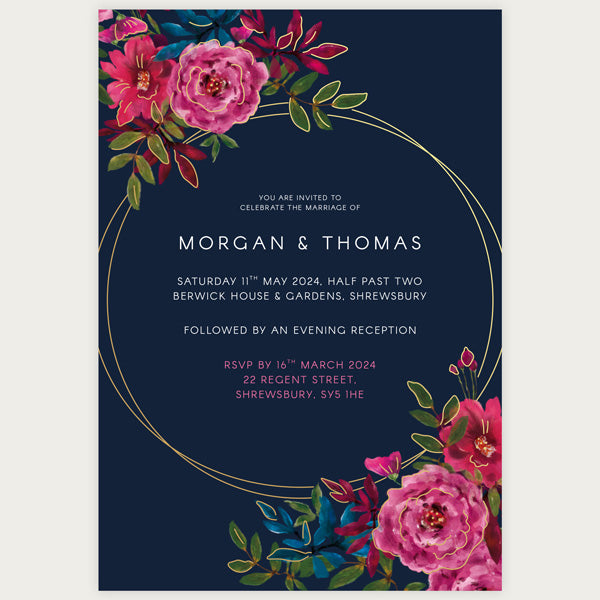 Opulent Glam Foil Wedding Invitation