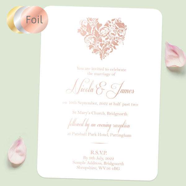 Ornate Heart - Foil Boutique Wedding Invitations