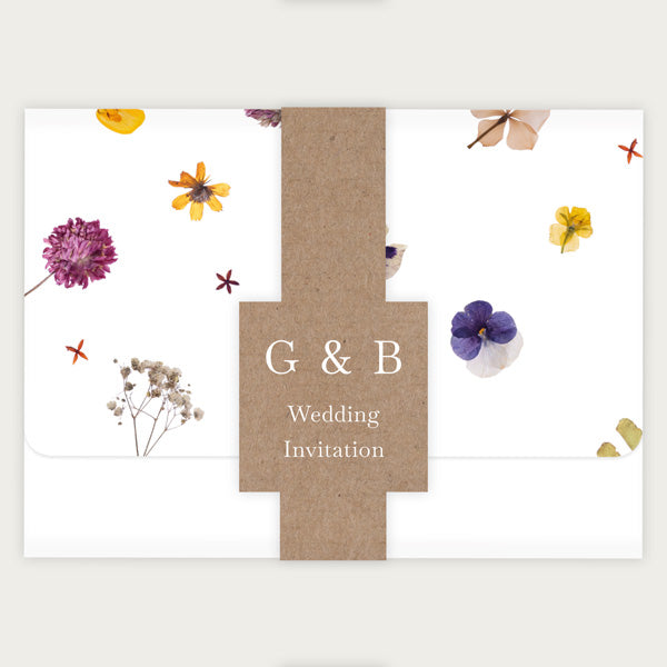 Pressed Flowers - Tri Fold Wedding Invitation & RSVP