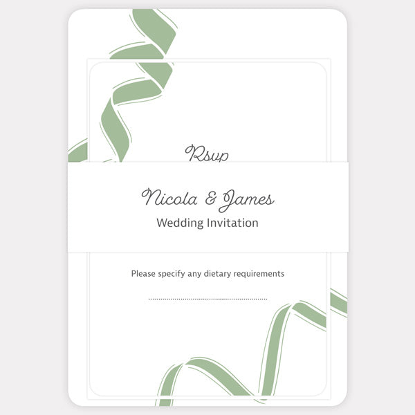 Ribbon Border - Boutique Wedding Invitation & RSVP