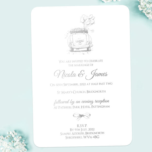 Vintage Wedding Car Foil Boutique Sample