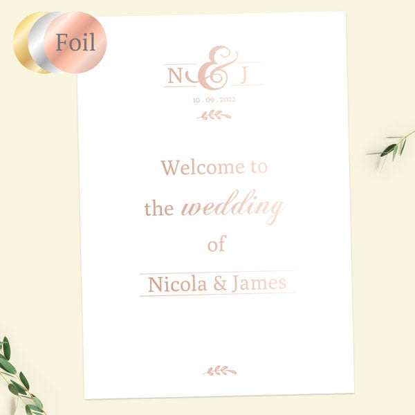 Formal Monogram - Foil Wedding Sign Range