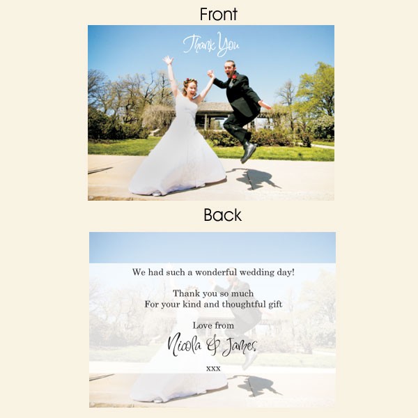 Wedding Thank You - Add Your Own Photo - A6 Landscape