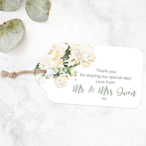 White Country Bouquet - Favour Tag