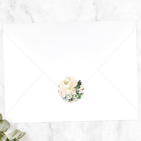 White Country Bouquet Envelope Seal - Pack of 70