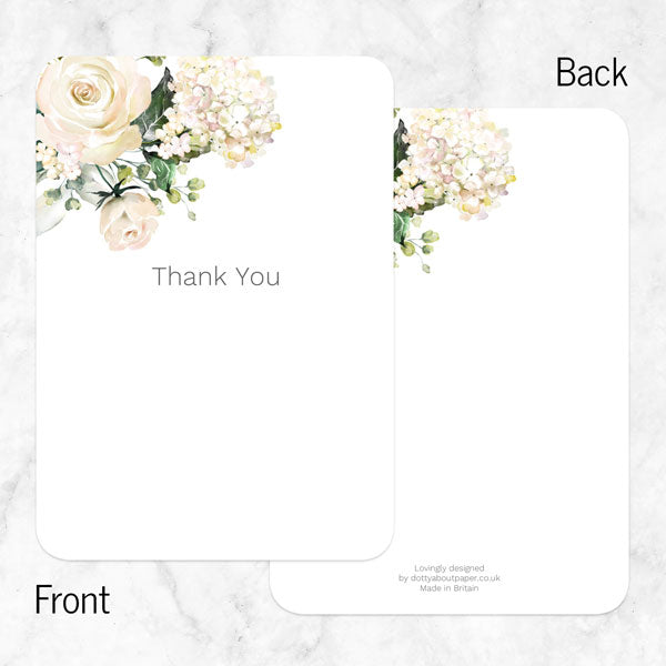 White Country Flowers - Ready to Write Wedding Thank You Cards