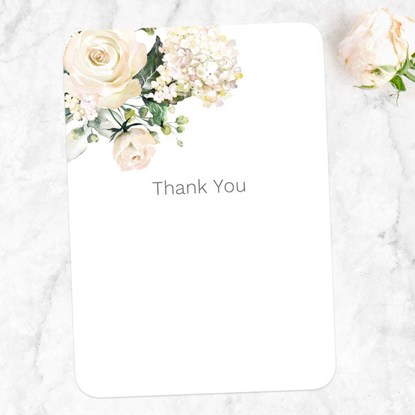 White Country Flowers - Ready to Write Wedding Thank You Cards