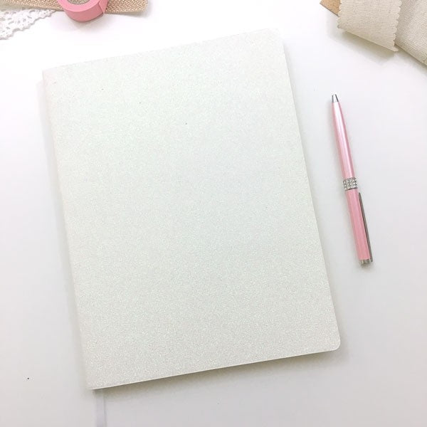 Time to Shine - White Glitter Wedding Journal