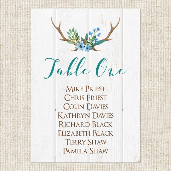 Wild Love - Table Plan Cards