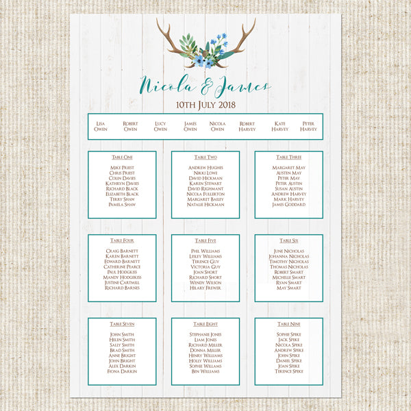 Wild Love Table Plan