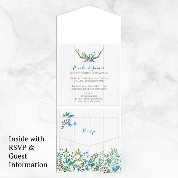 Wild Love - Pocketfold Wedding Invitation & RSVP