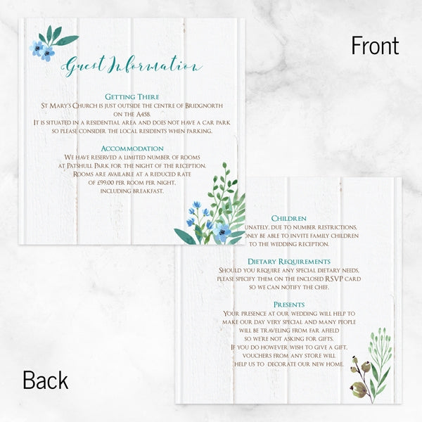 Wild Love - Pocketfold Evening Invitation & RSVP