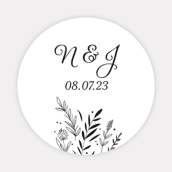 Wildflower Arch Wedding Stickers - Pack of 35