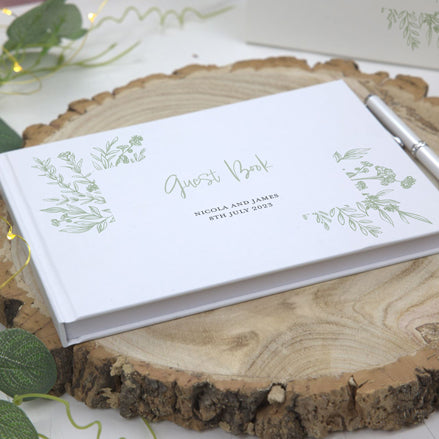 Wildflower Meadow Sketch - Iridescent Wedding Guest Book