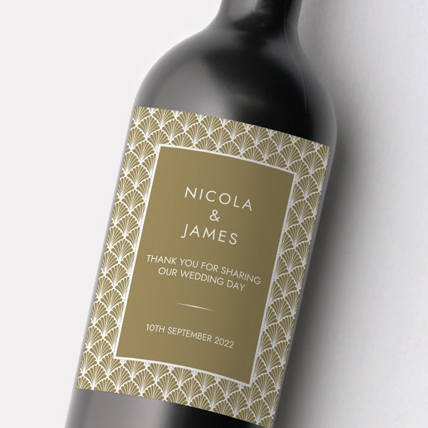 Art Deco Elegance Wine Bottle Label 