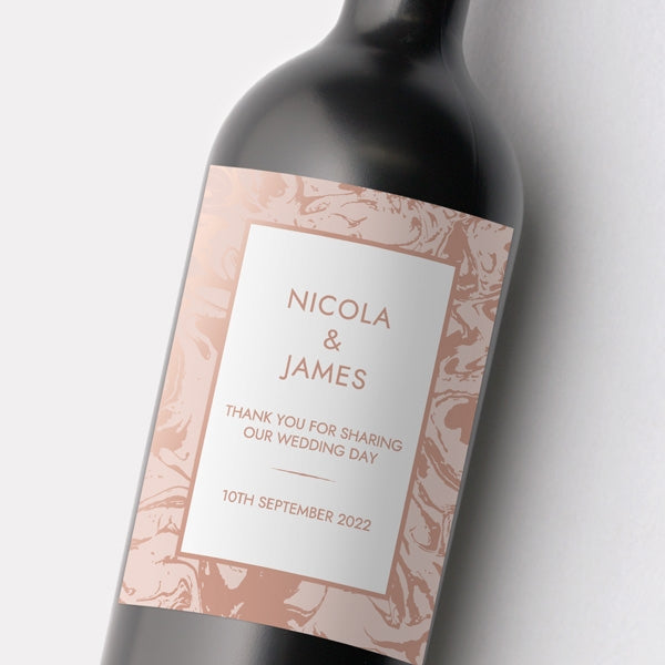 Marble Dream Foil Wine Bottle Labels 