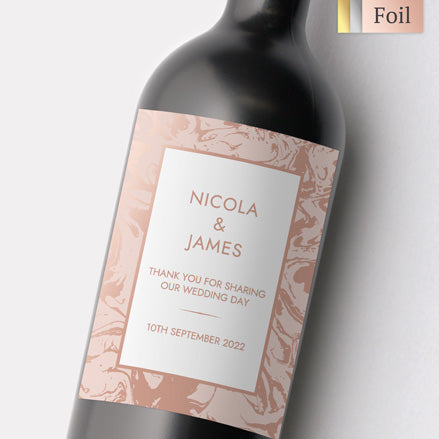Marble Dream Foil Wine Bottle Labels thumbnail