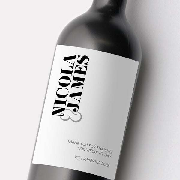 Minimalist Typography Wine Bottle Labels 