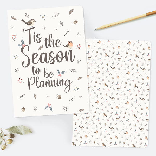 Winter Robin - A5 Exercise Book / Christmas Planner - Pack of 2